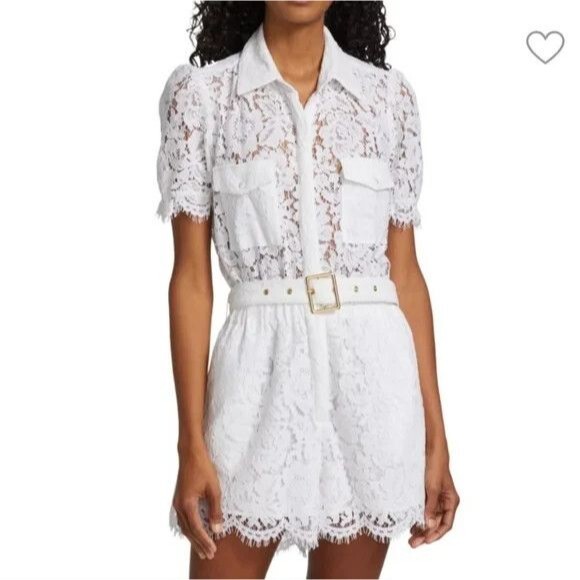 Generation Love Women's White Lace‎ Romper NWT $345 SZ 14 - Picture 1 of 10